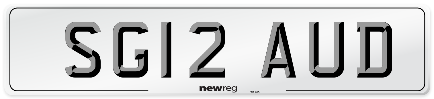 SG12 AUD Number Plate from New Reg